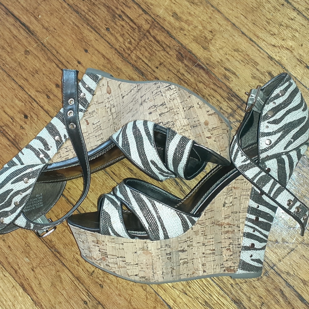 Platform Sandals made by Bakers, Bronze and Brown, Size 8.5